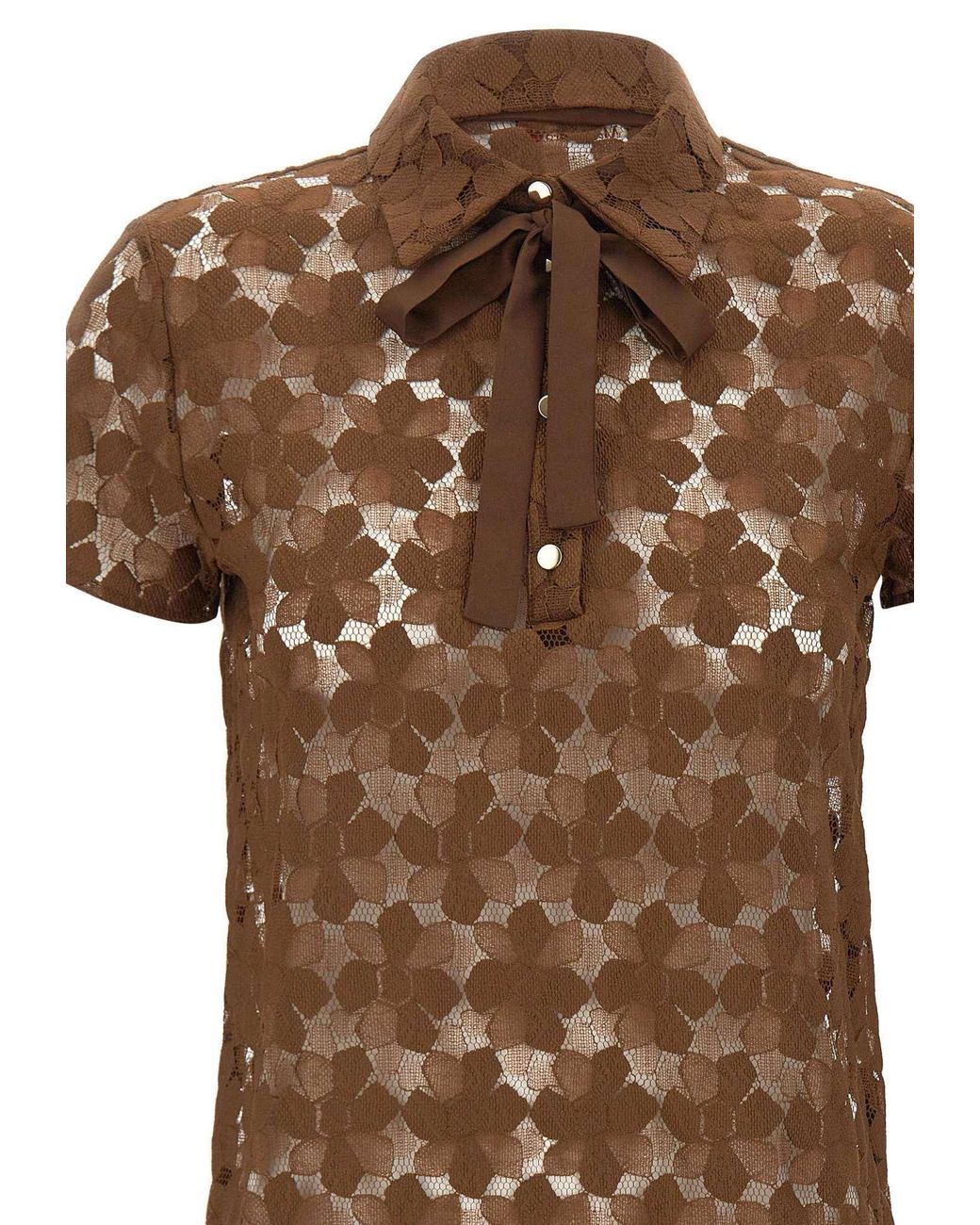 Max Mara Brown Studio Lace T-Shirt