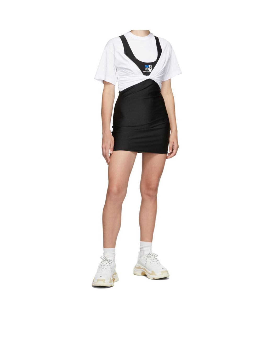 Alexander Wang Black Layered Cotton T-Shirt Dress