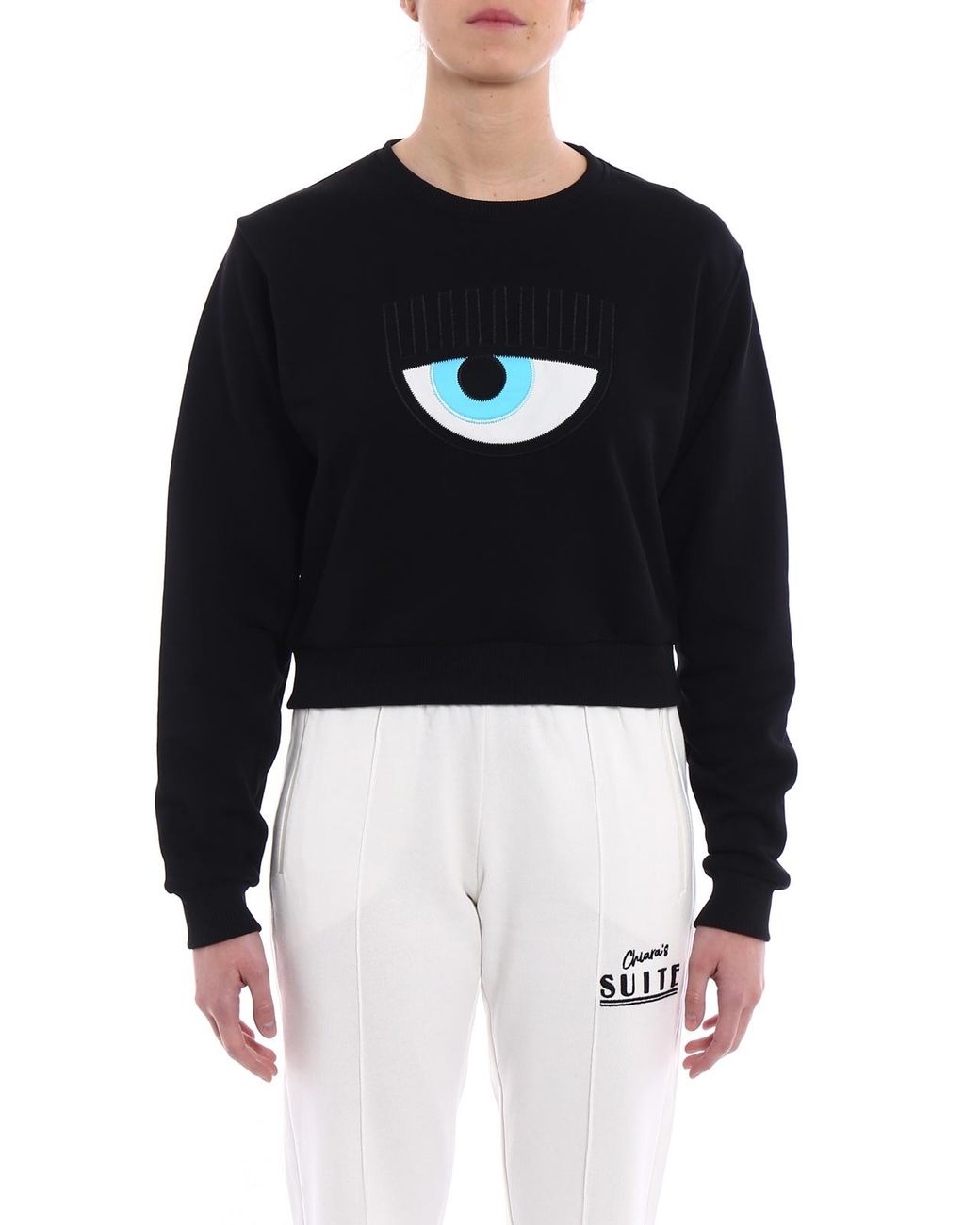 Chiara Ferragni Blue Round-Collar Long-Sleeve Hoodie