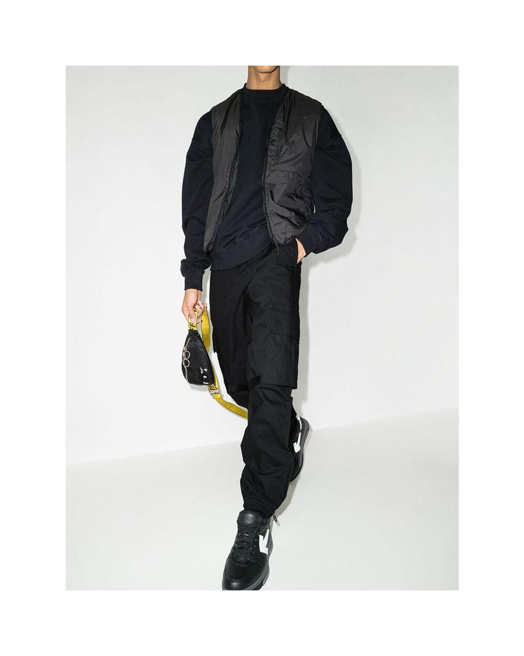 Off-White c/o Virgil Abloh Black Diag-Stripe Ripstop Cargo Trousers for men