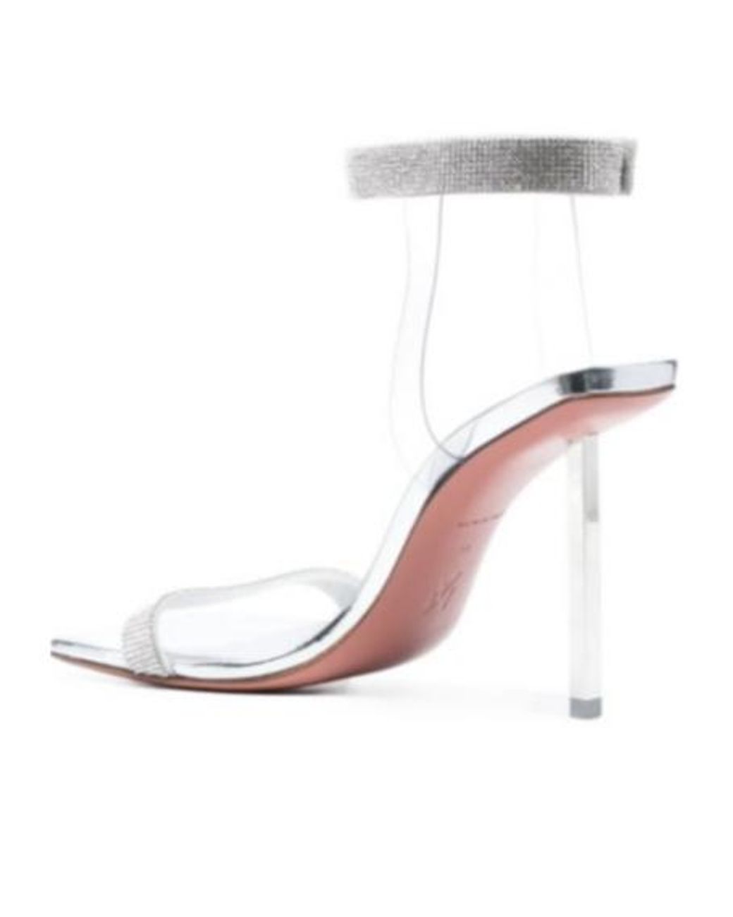 AMINA MUADDI White Crystal-Embellished High-Heel Sandals