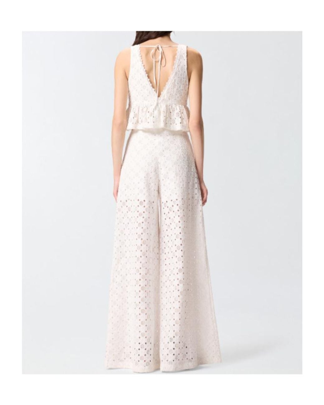 Pinko White Kiersten V-Neck Top