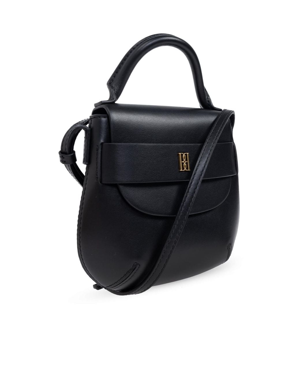 By Malene Birger Black Signature Flap Crossbody Bag