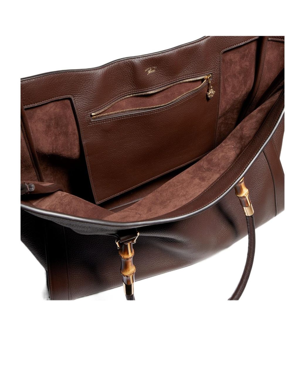 Gucci Brown Bamboo Tote Large Bag