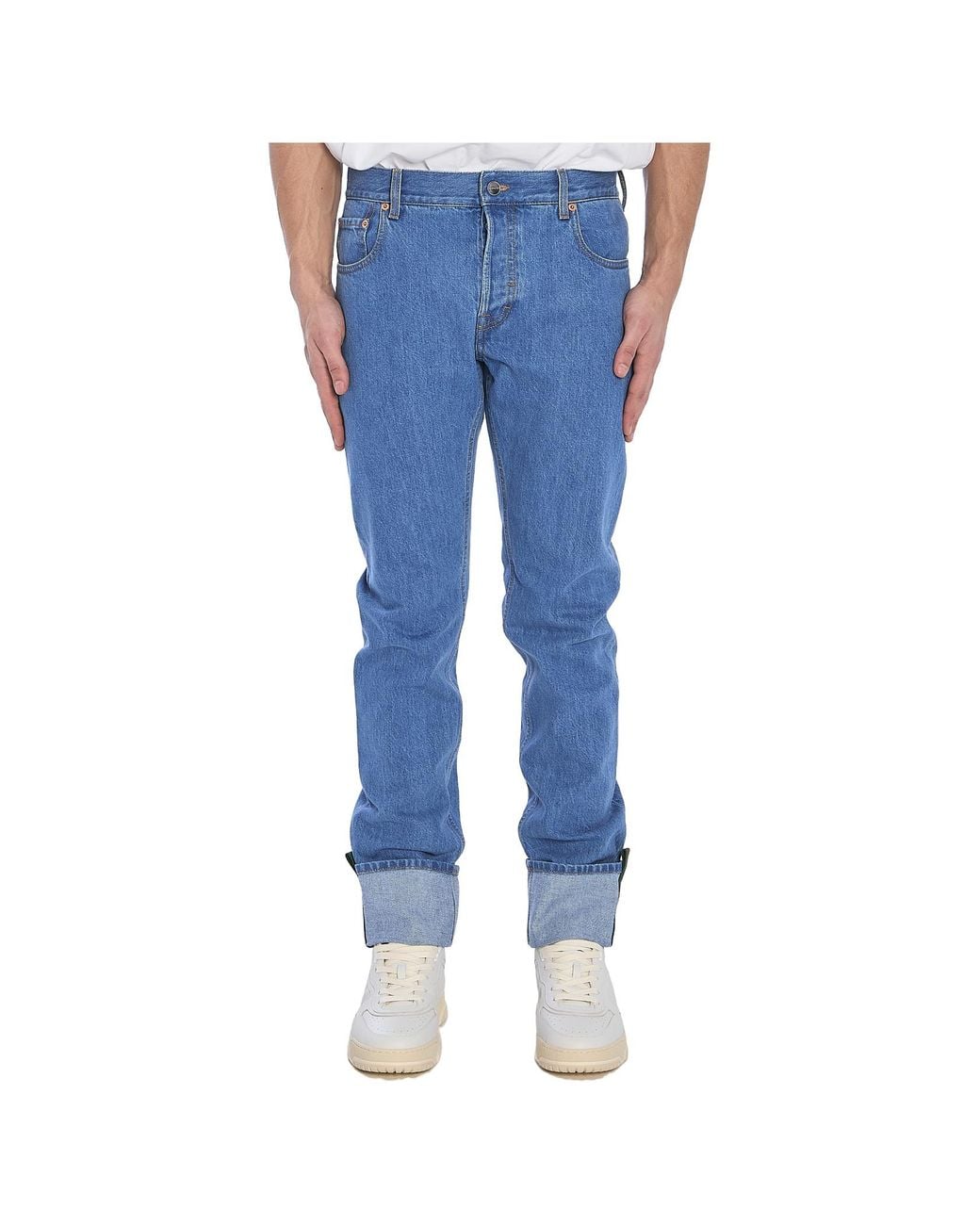 Gucci Blue Tapered Fit Denim Trousers for men