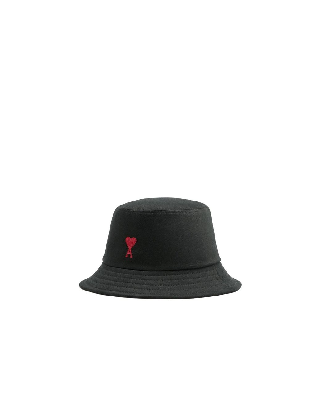 AMI Black Ami De Coeur Embroidered Bucket Hat for men