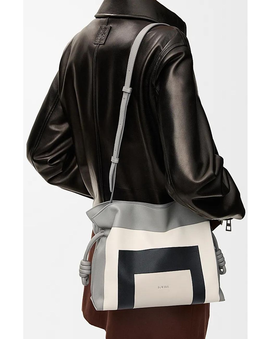 Loewe Gray Medium Flamenco Clutch Bag/Light Ghost