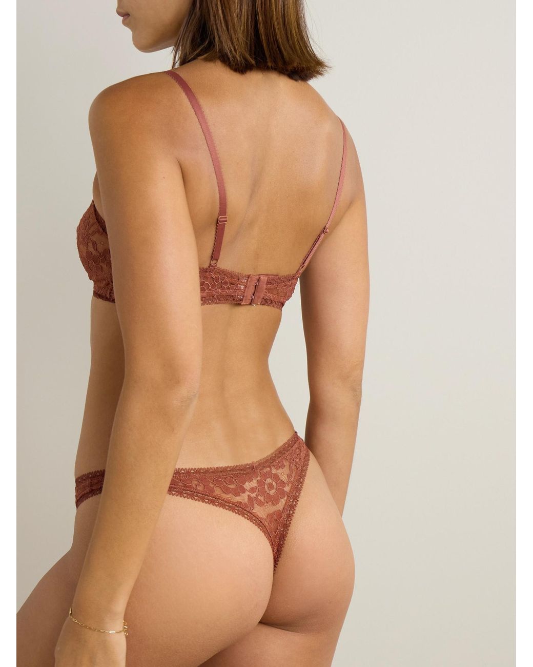 Eres Brown Lace Soft-Cup Triangle Bra