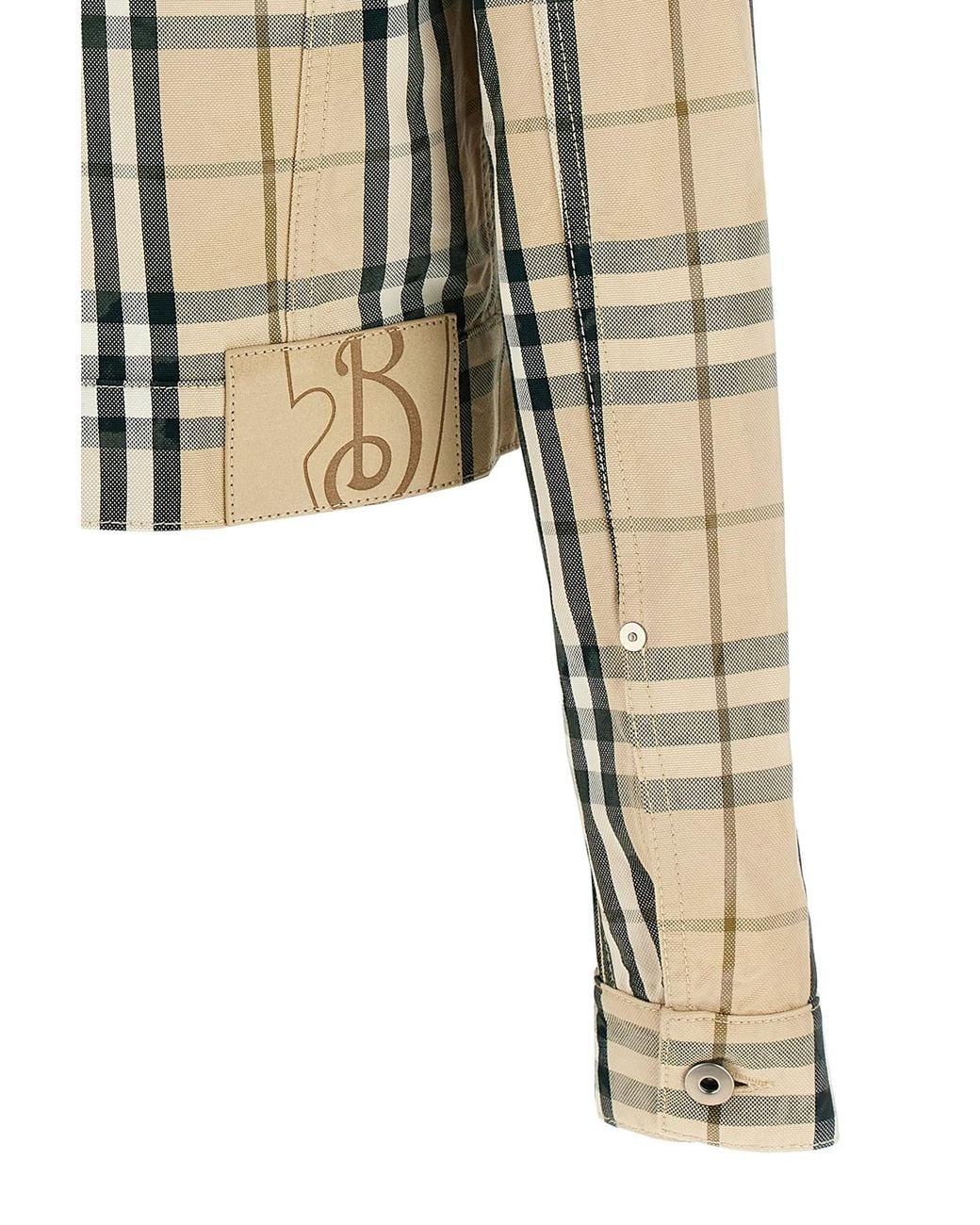 Burberry Metallic Checked Buttoned Long-Sleeved Jacket