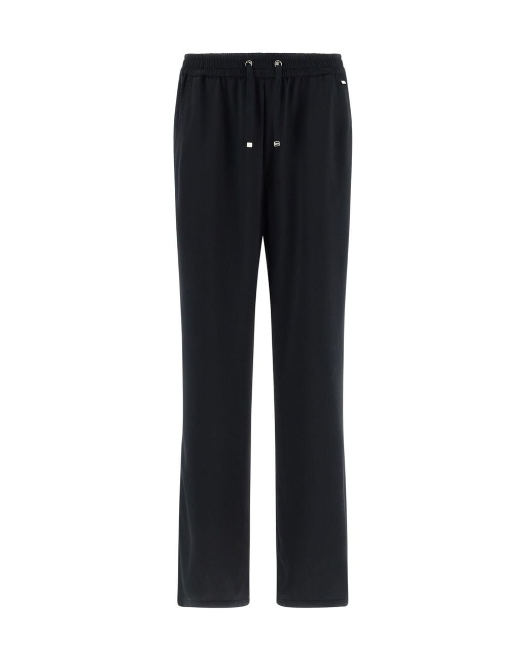 Herno Black Wide Leg Satin Trousers