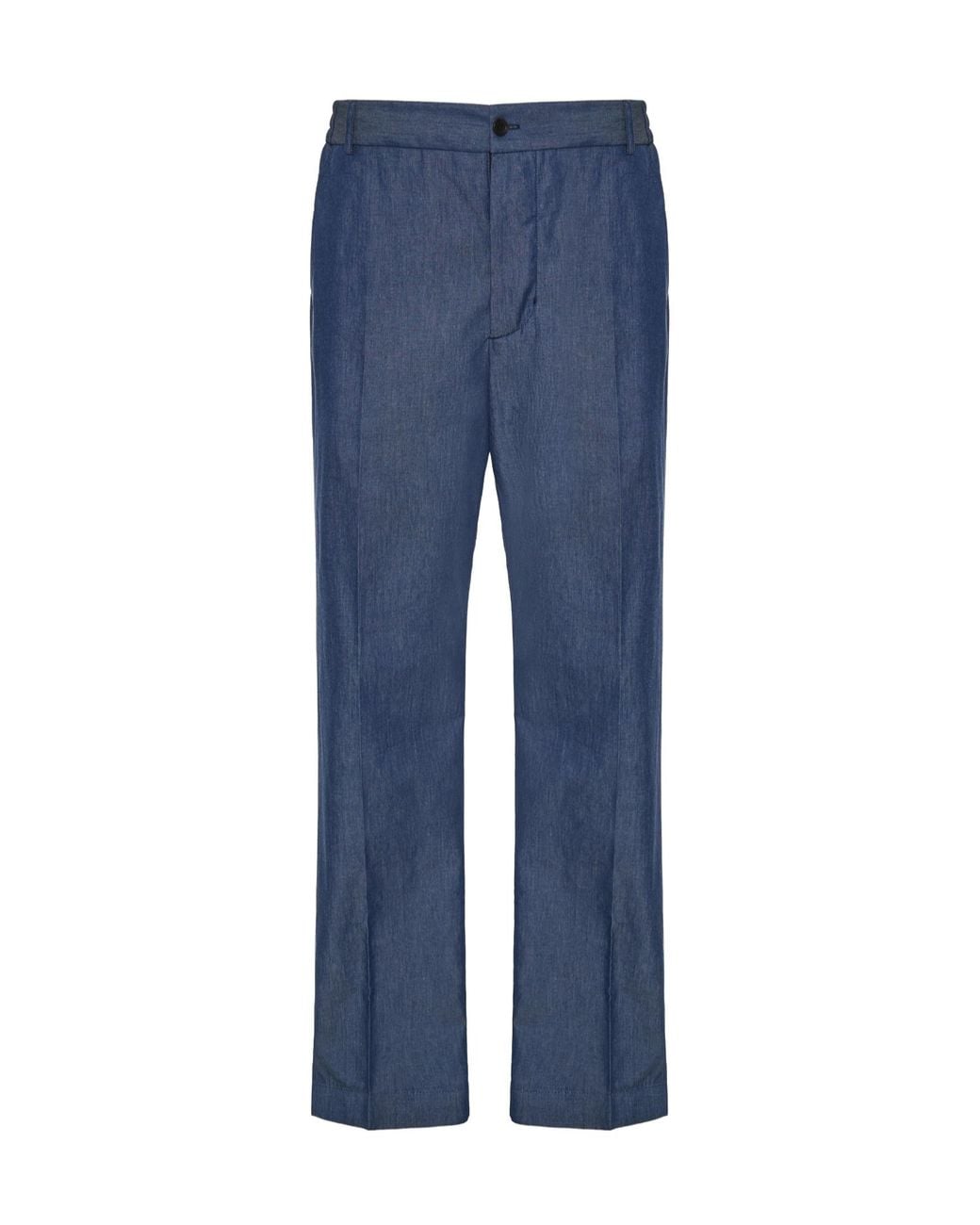 Moncler Blue Elastic-Waist Straight Pants for men