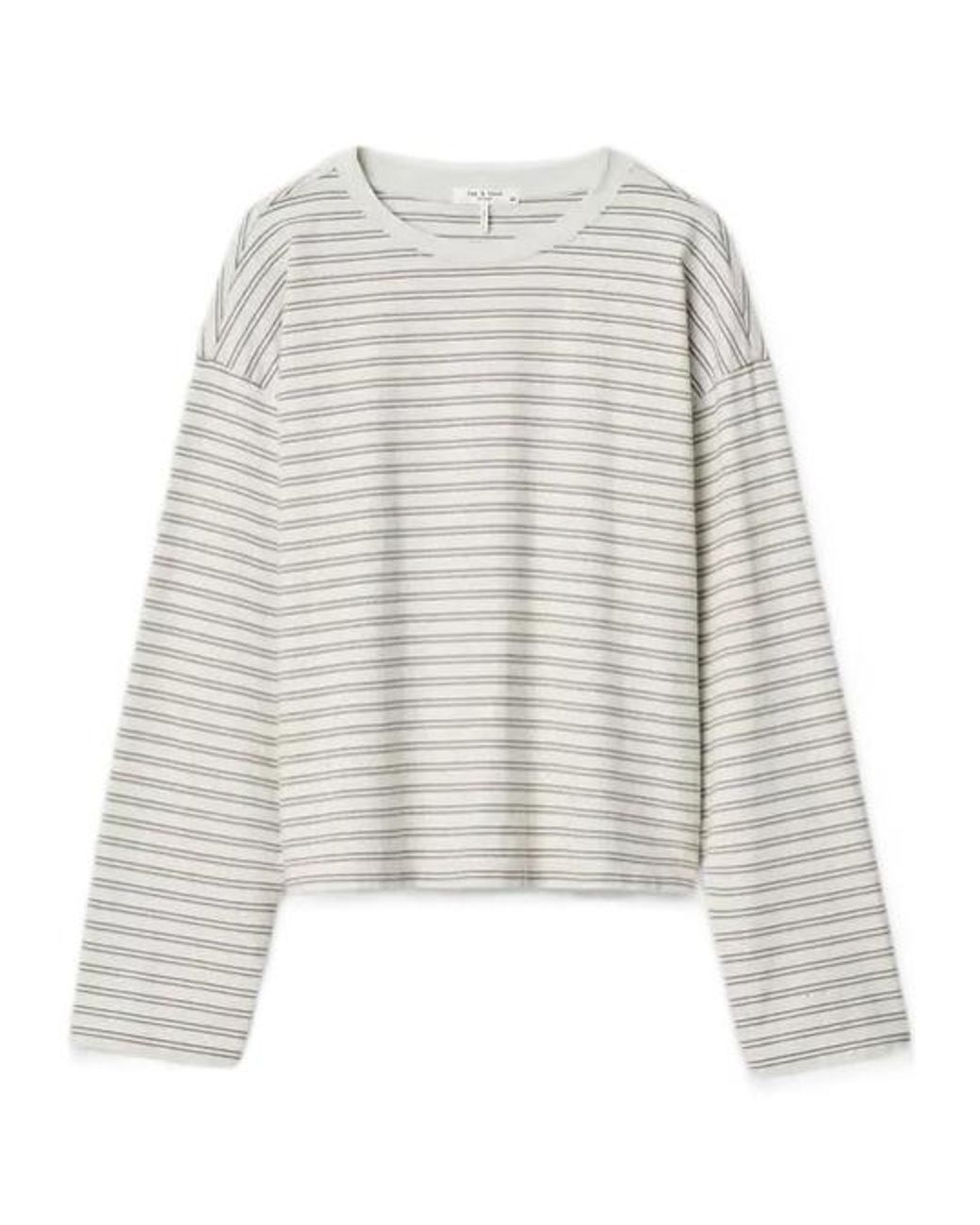 Rag & Bone White Kelly Boxy Striped Long-Sleeve T-Shirt