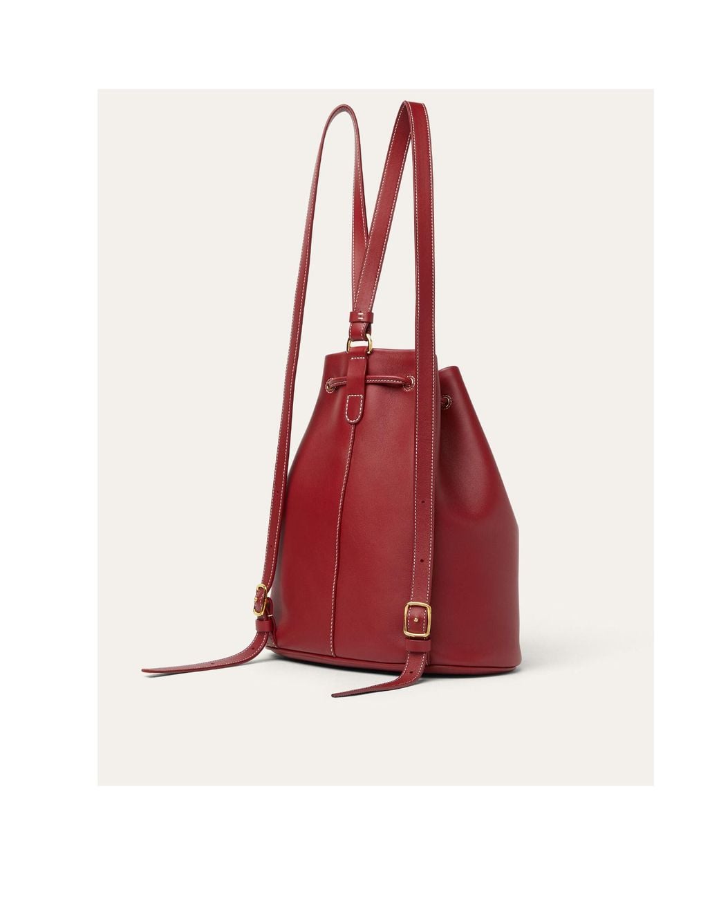 Loro Piana Red Extra Drawstring Backpack