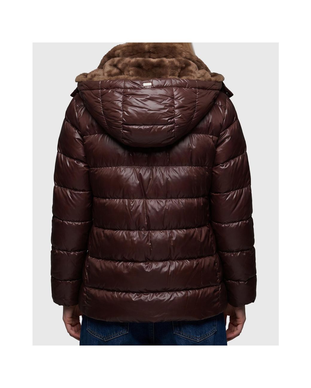 Herno Brown Hooded Quilted Coats