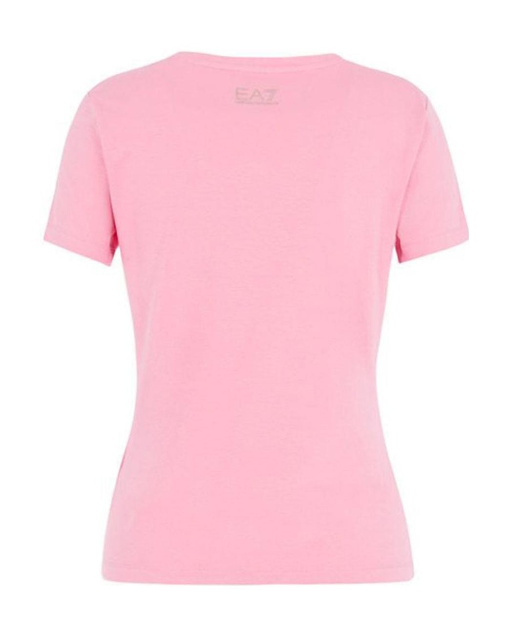 EA7 Pink T-Shirt With Round Neck And Short Sleeves