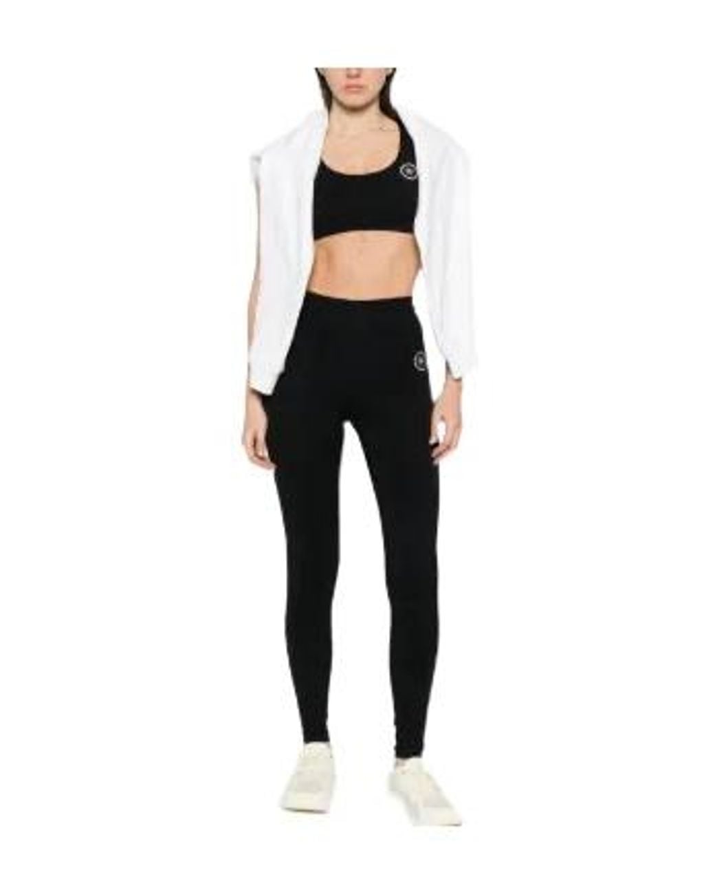 Sporty & Rich Black High-Waist Logo Leggings