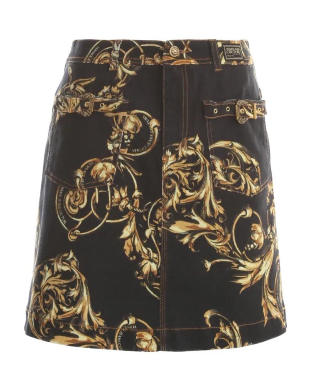 Versace Jeans Multicolor Baroque Print Skirt