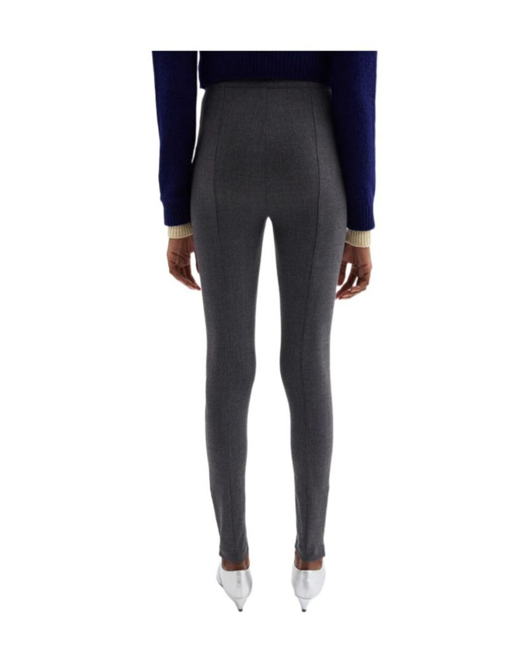Jil Sander Gray Stretch High-Waisted Leggings