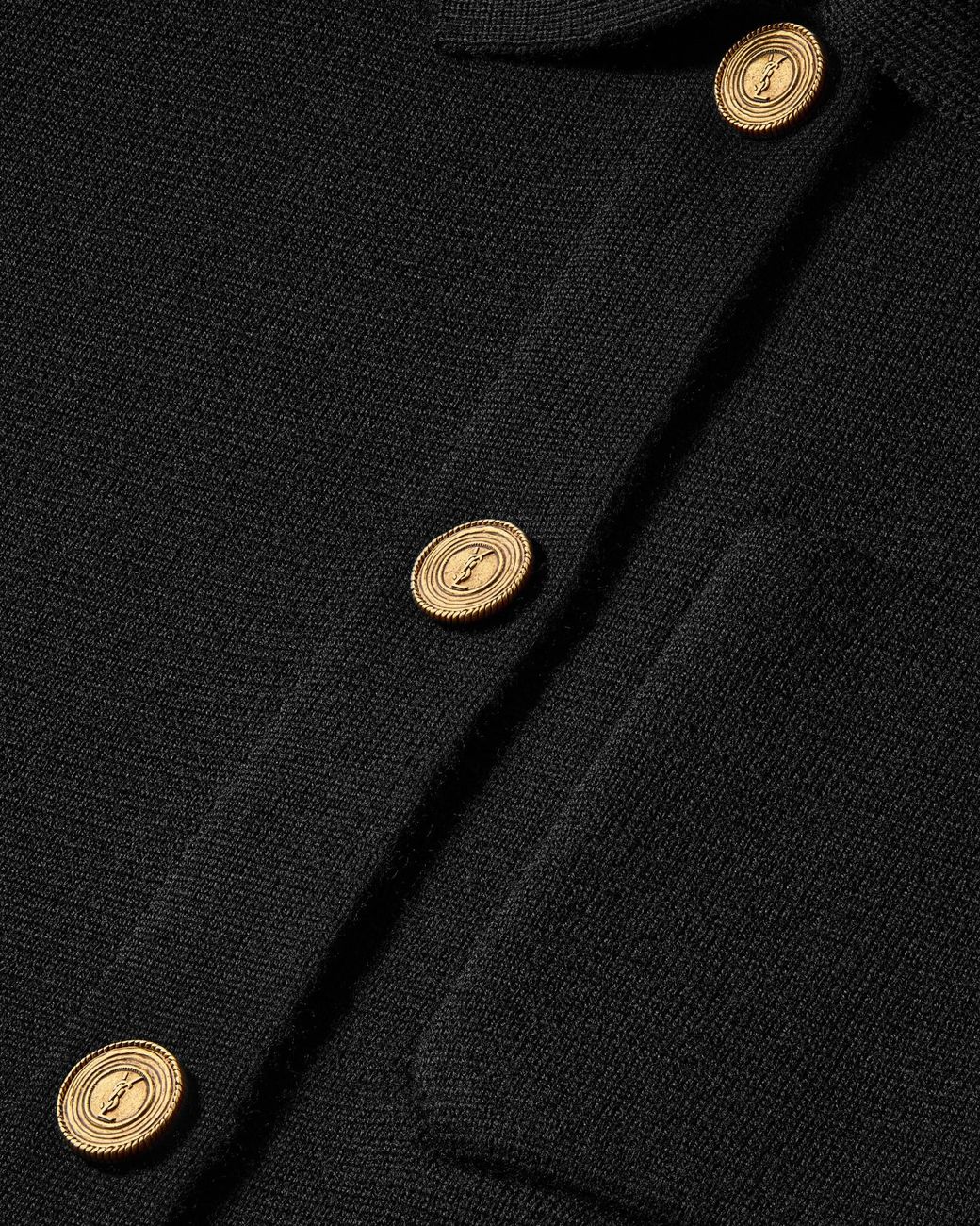 Saint Laurent Blue Virgin Wool Collar Cardigan