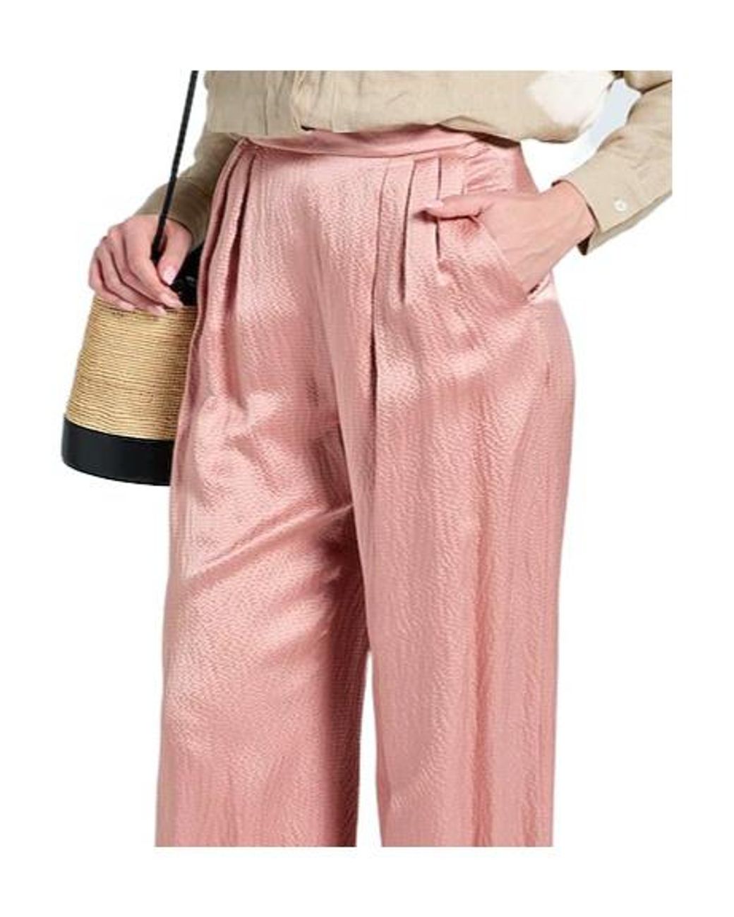 Max Mara Pink Minimalist Loose-Fit Trousers