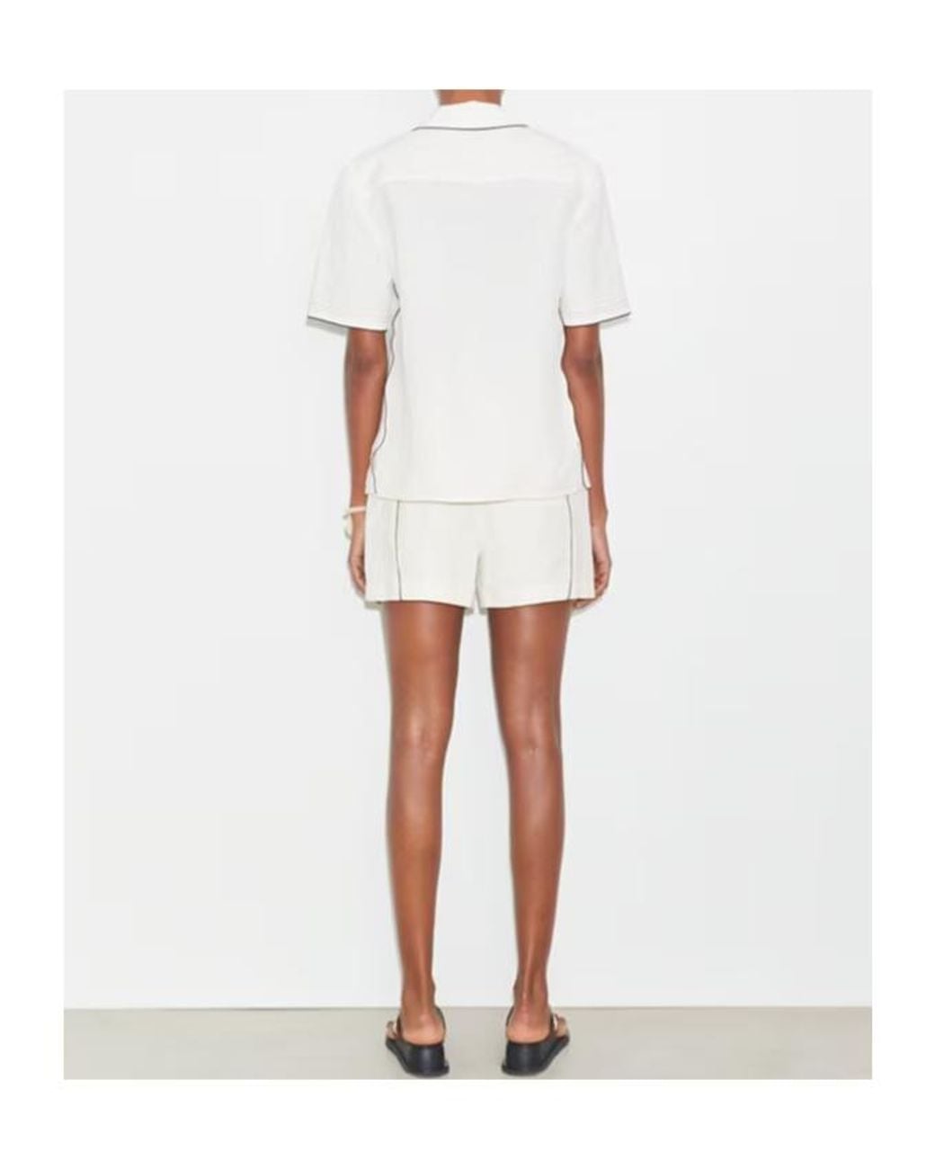 Tory Burch Natural Pleated High-Waisted Shorts