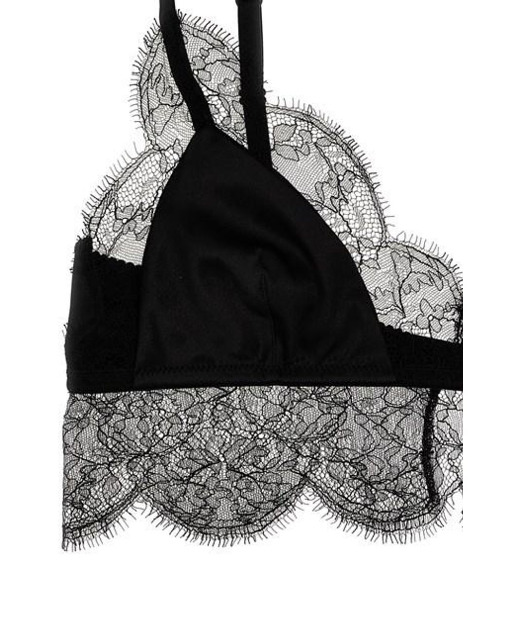 Dolce & Gabbana Gray Lace Satin Bra