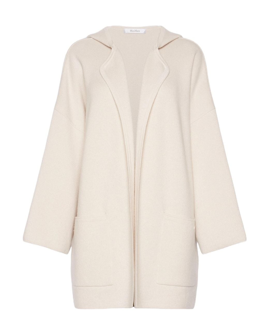 Max Mara Natural Wool And Cashmere Hooded Cardigan