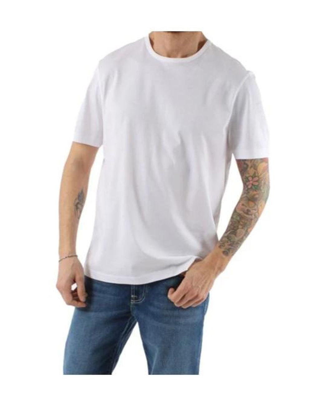 Calvin Klein White Cotton Crew Neck Tee for men