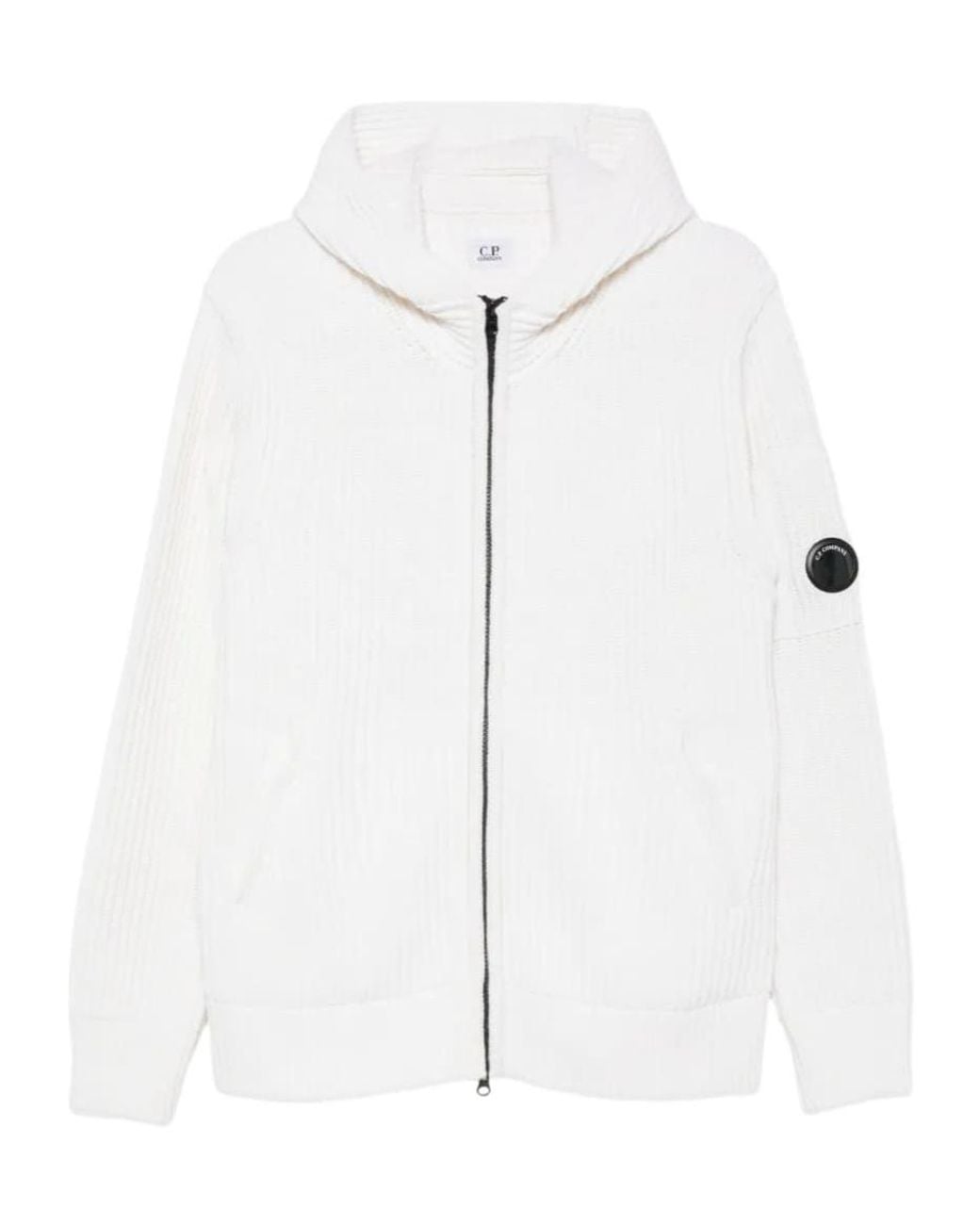 C P Company White Long-Sleeve Knit Cardigan for men