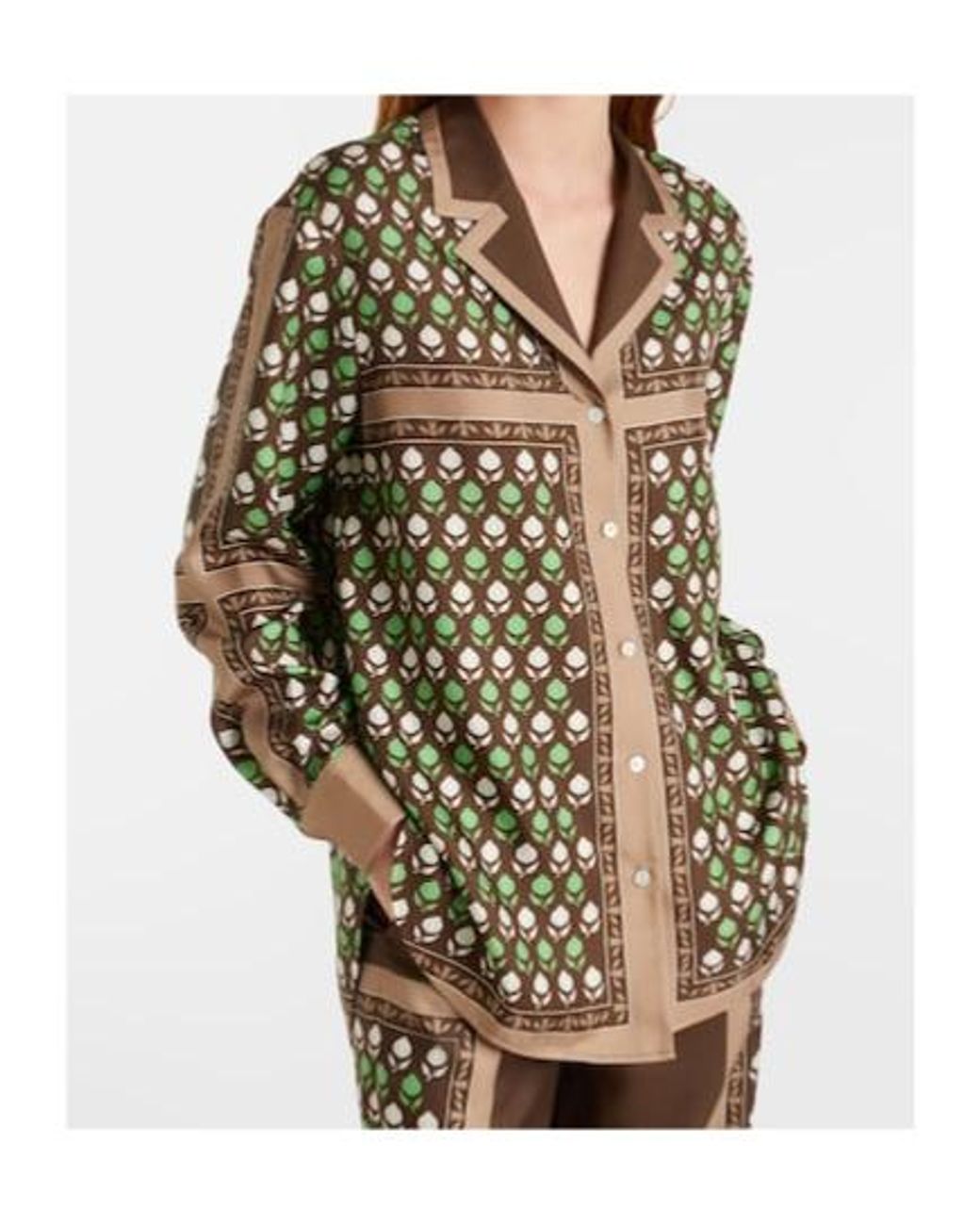 Tory Burch Multicolor Printed Silk Twill Shirt