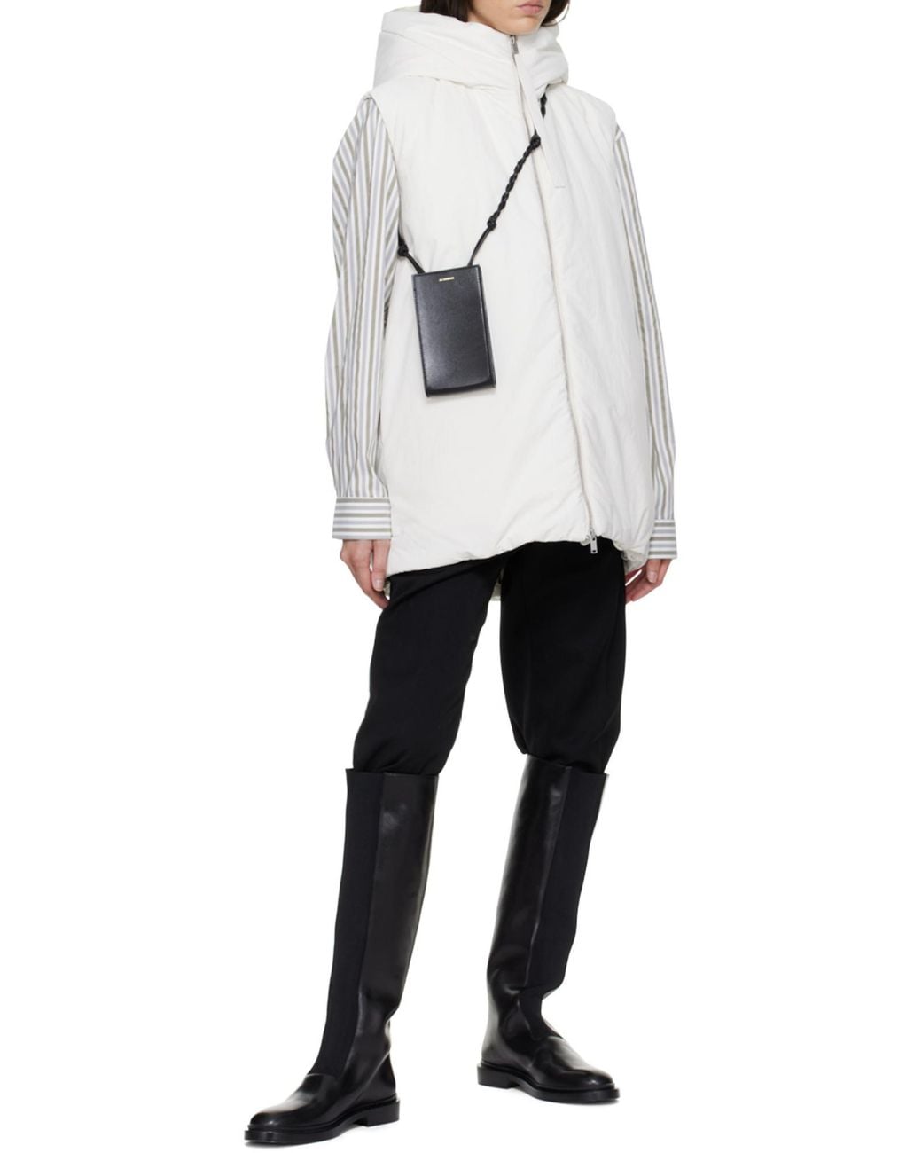 Jil Sander Black Round Toe Knee-High Boots