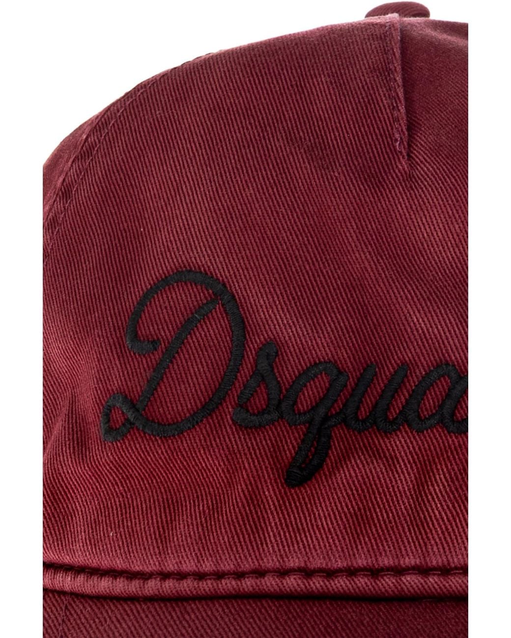 DSquared² Red Logo Hat for men