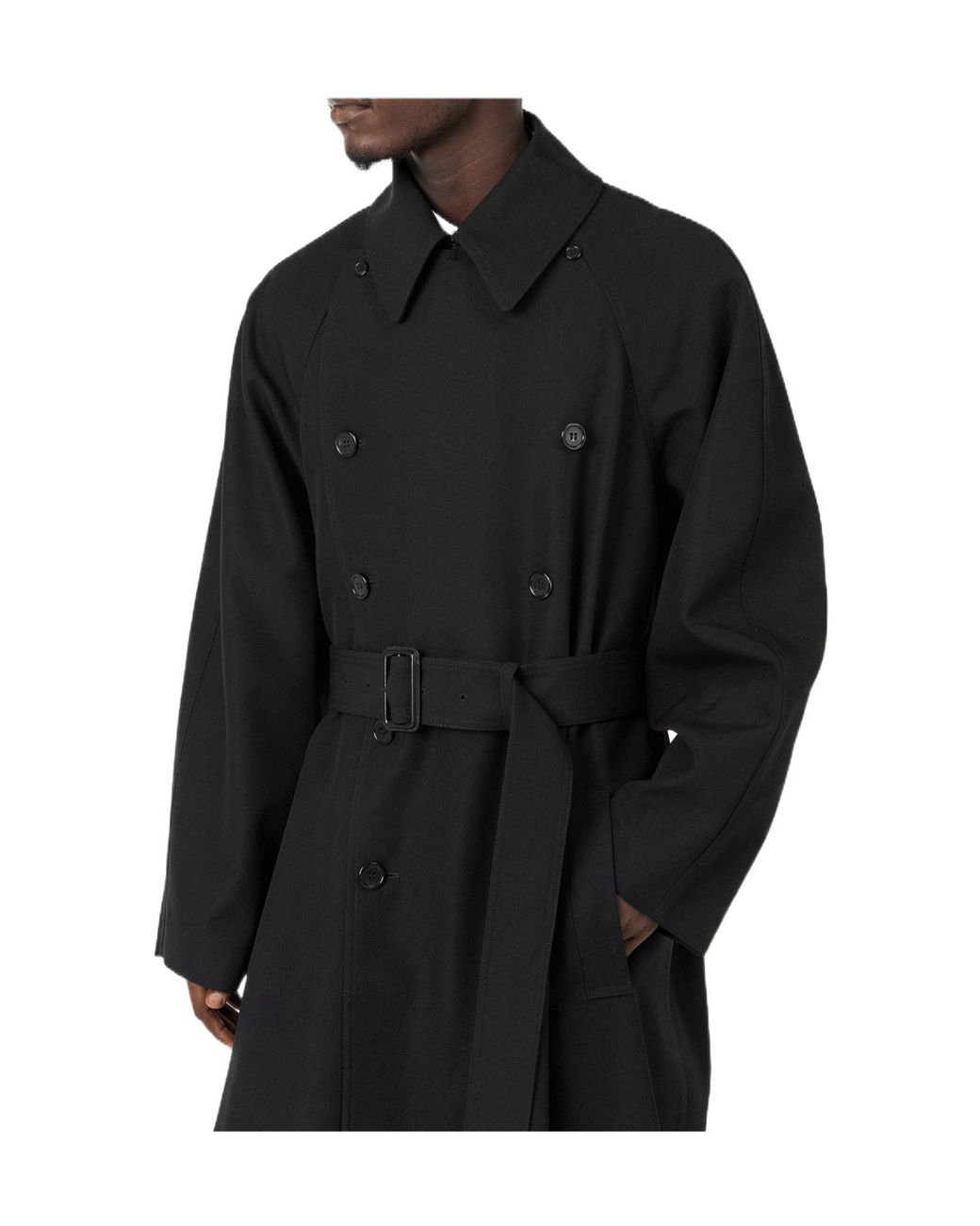 Saint Laurent Black Long Trench Coat for men