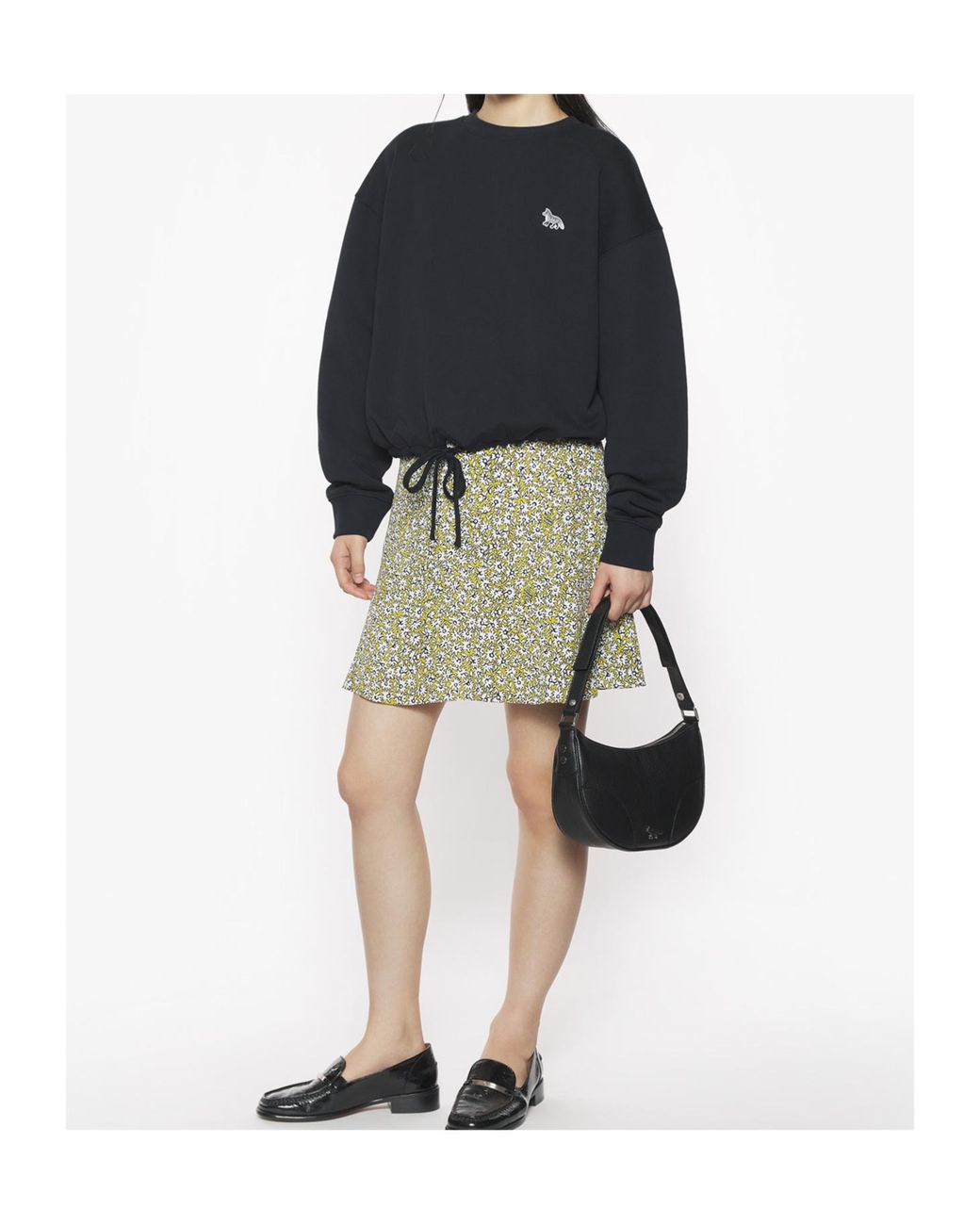Maison Kitsuné Black Maison Kitsuné Baby Fox Patch Drawstring Comfort Sweatshirt