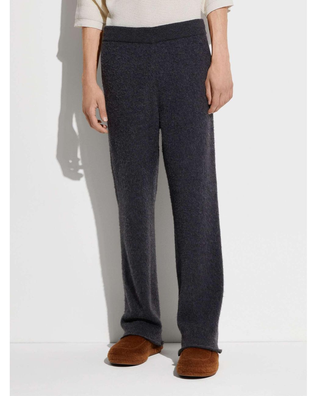 Zegna Blue Oasi Straight-Leg Cashmere Trousers for men