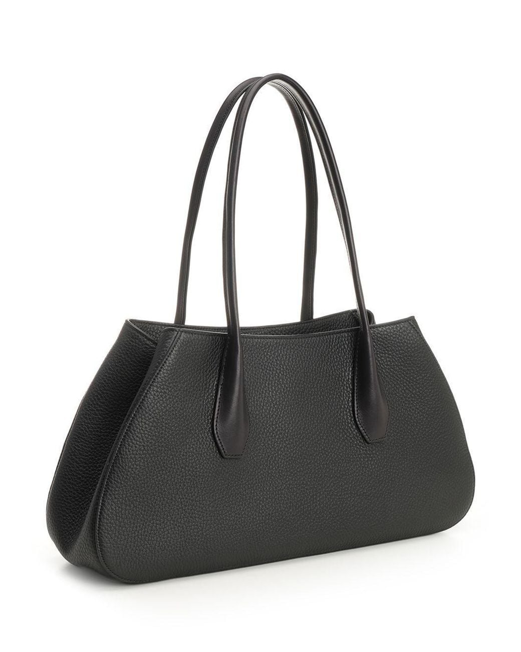 The Row Black Alger Stitch Detailed Shoulder Bag