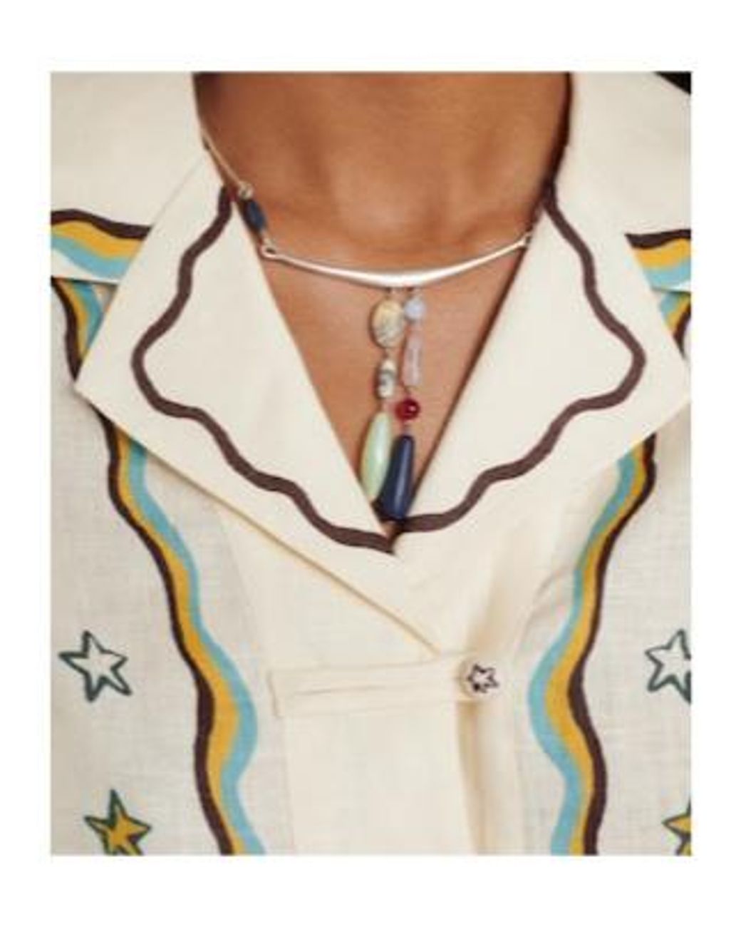 ALÉMAIS Metallic Antoinette Printed Linen Shirt