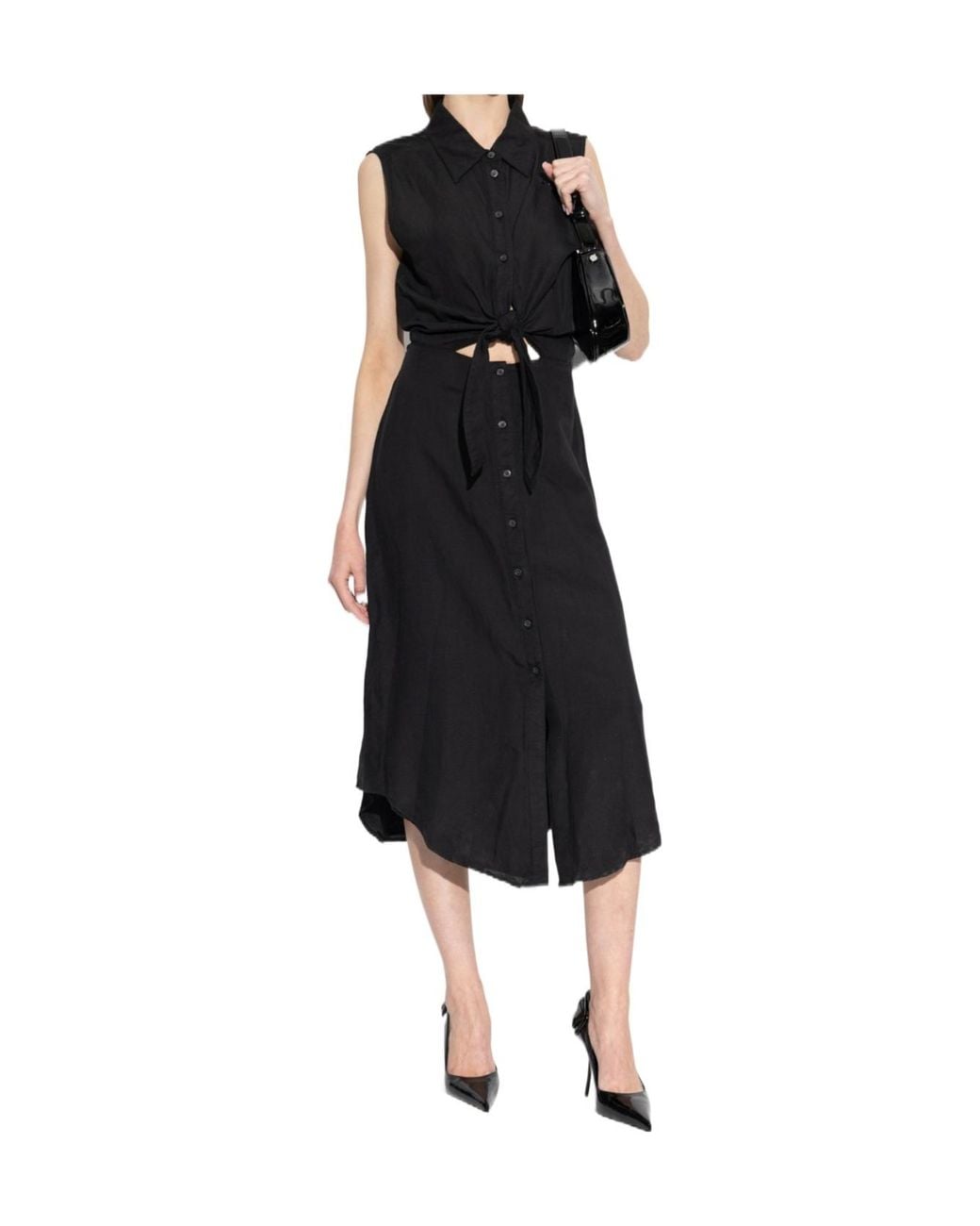 DIESEL Black Button-Tie Dress