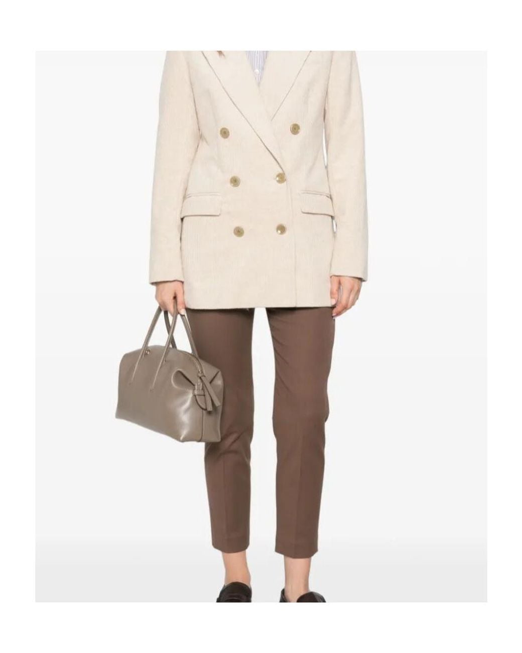 Brunello Cucinelli Brown Belt-Loops Cropped Trousers