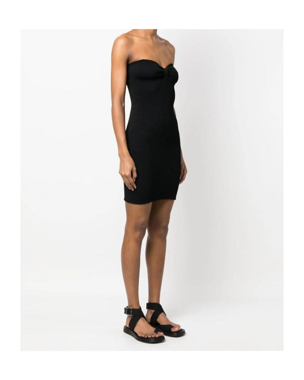 Reina Olga Black Short Fitted Strapless Dress