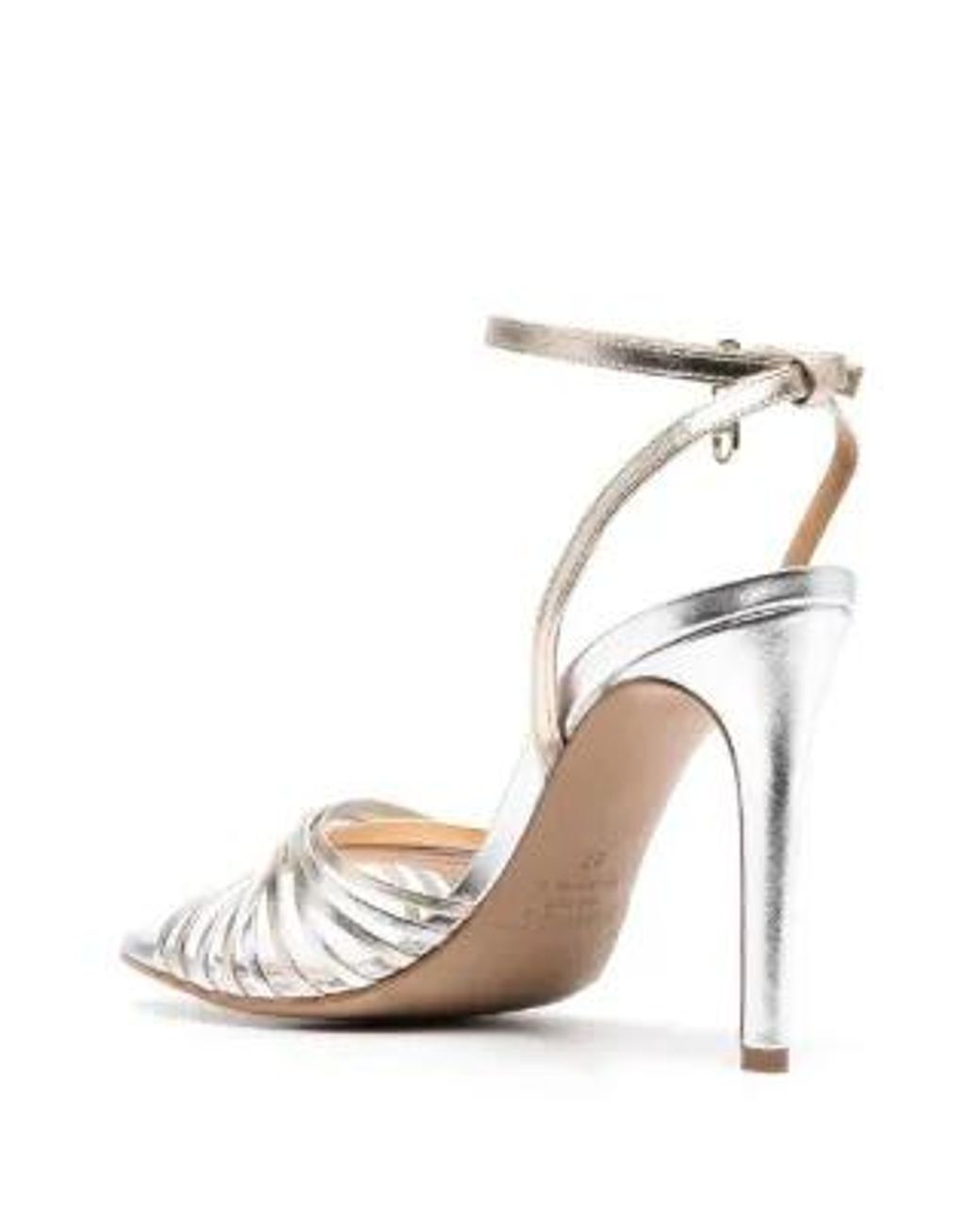 Twinset White Metallic-Effect Calf-Leather Sandals