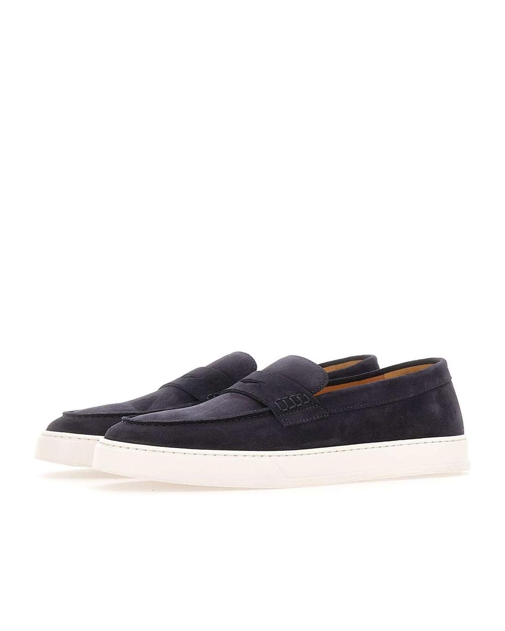 Doucal's Blue Penny Slip-On Loafers for men