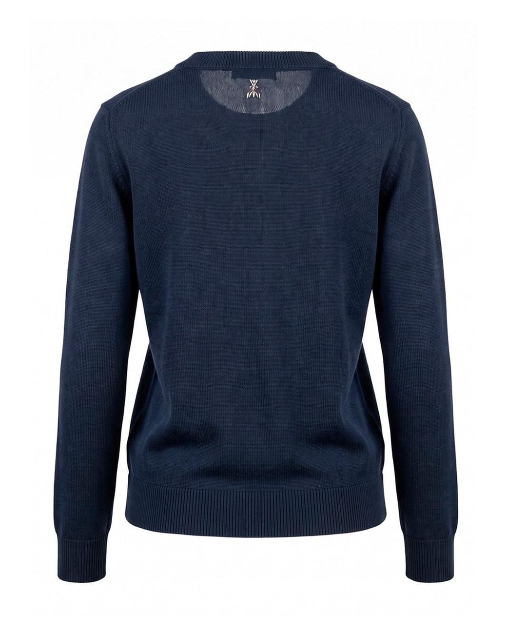 Patrizia Pepe Blue Crew-Neck Long-Sleeve Sweater