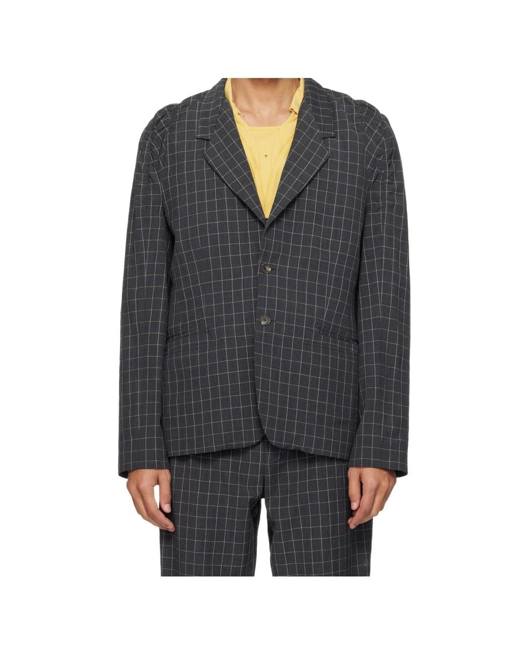 Kiko Kostadinov Black Minna Plain-Weave Blazer for men