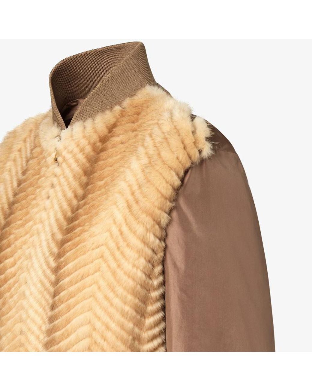 Fendi Natural Mink And Taffeta Bomber Jacket