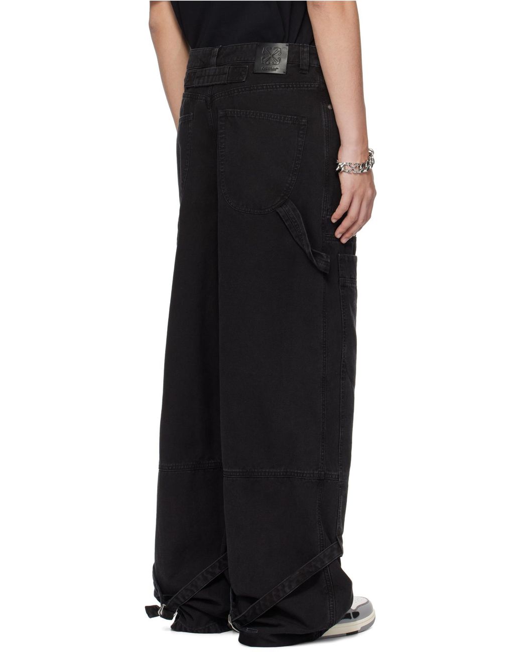 Off-White c/o Virgil Abloh Black Logo Patch Straight-Leg Jeans for men