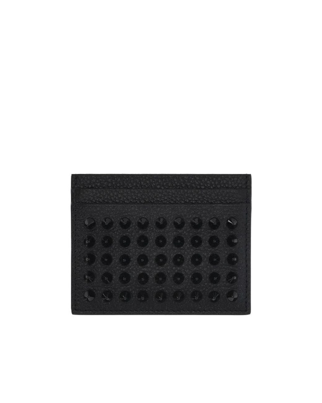 Christian Louboutin Black Kios Studded Leather Card Holder for men