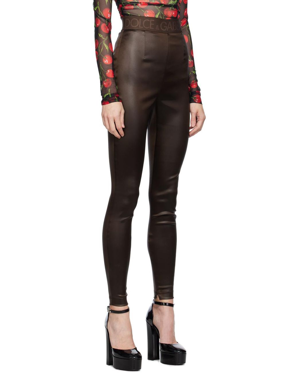 Dolce & Gabbana Black Logo Waistband Leggings
