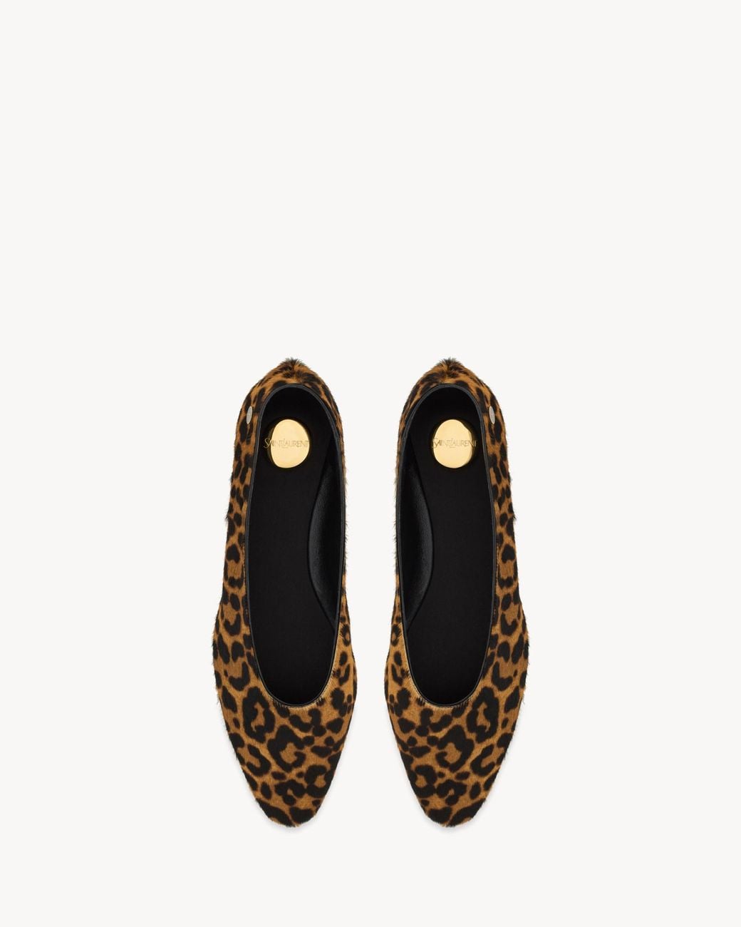 Saint Laurent Brown Sao Leopard-Print Ballet Flats