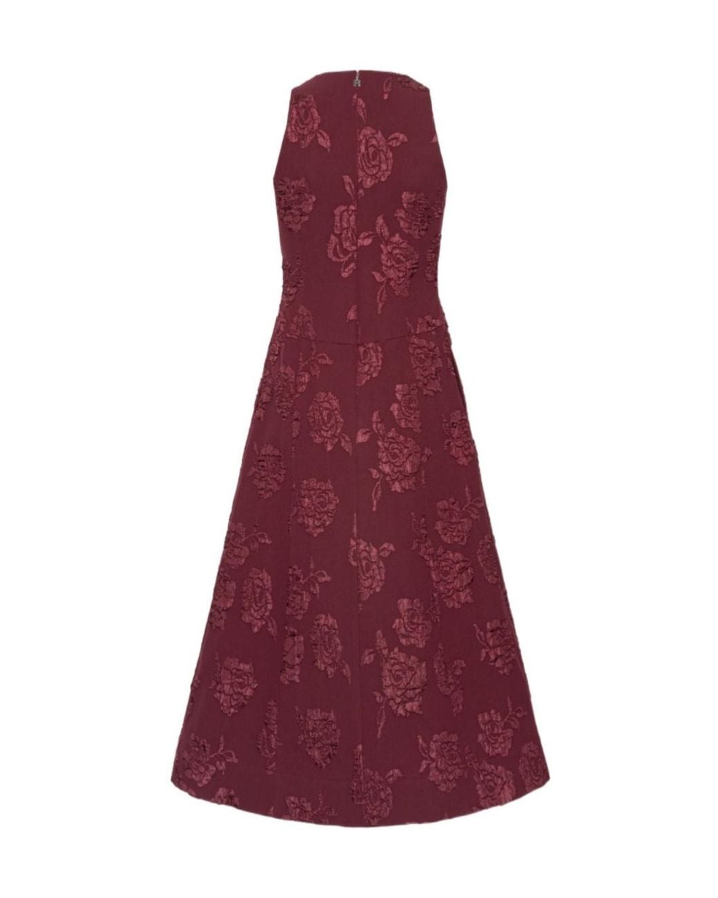 ROTATE BIRGER CHRISTENSEN Purple Jacquard Flared Dress Dark